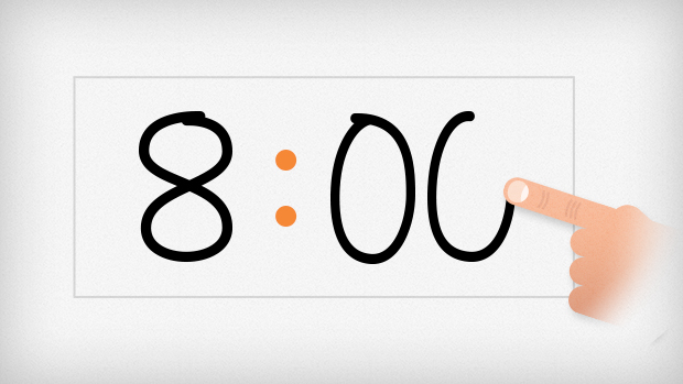 A screenshot showing writing an answer on the screen in Quick Clocks