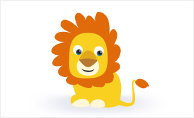 A friendly-looking circus lion